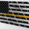 Police Thin Blue Line Multi-Panel Metal American Flag Gift - Thin Gold Line - Dispatch