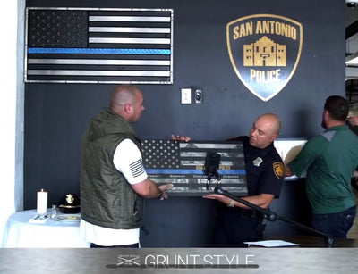 San Antonio Police Department Custom Metal Flag