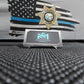 Personalized Thin Blue Line Distressed Battle Flag Business Card Holder