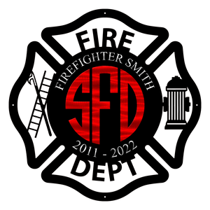 Personalized Firefighter Maltese Cross Gift