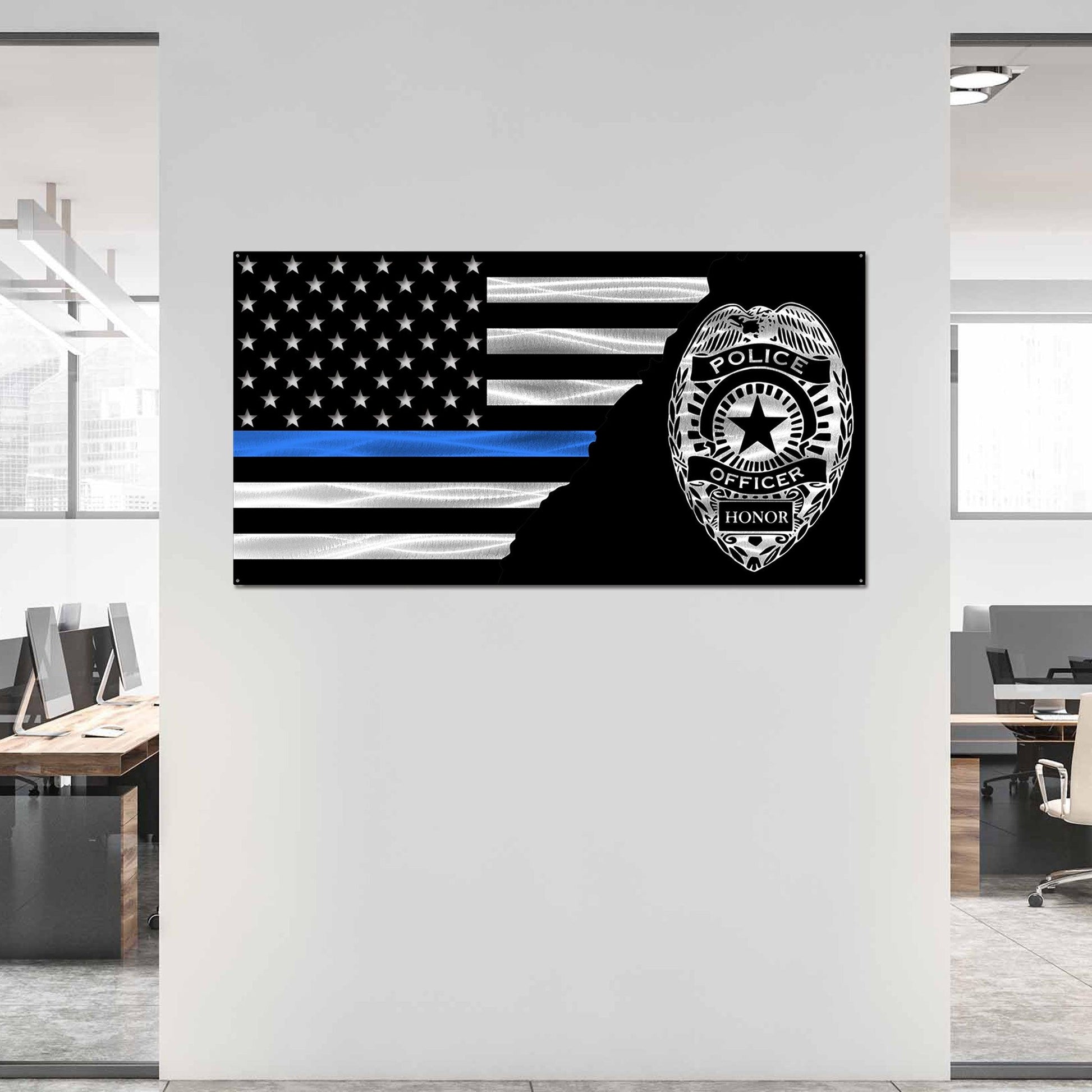 Flag - Police Badge Honor Split Flag Gift