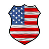 American Flag Police Shield Gift - Red/Silver/Blue