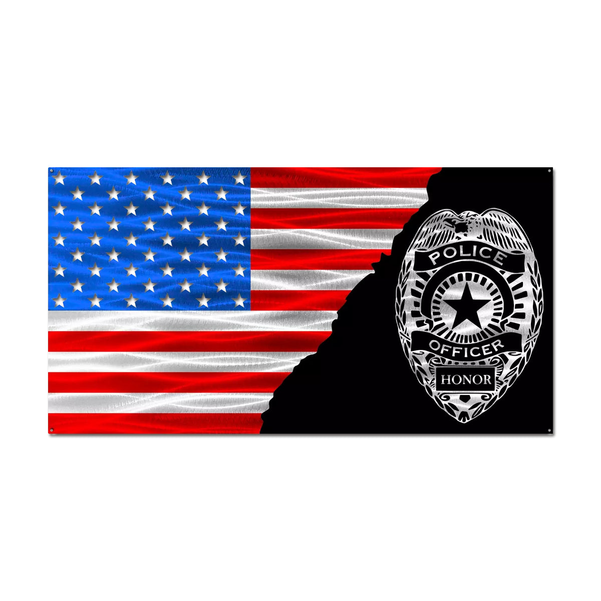 Generic Police Flag police badge honor flag-Police Badge Honor Split Flag Gift-Frontline Metal