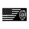 Police Badge Honor Split Flag - Black/Silver
