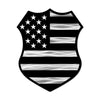 American Flag Police Shield Gift - Black/Silver