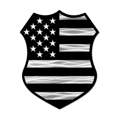 American Flag Police Shield Gift