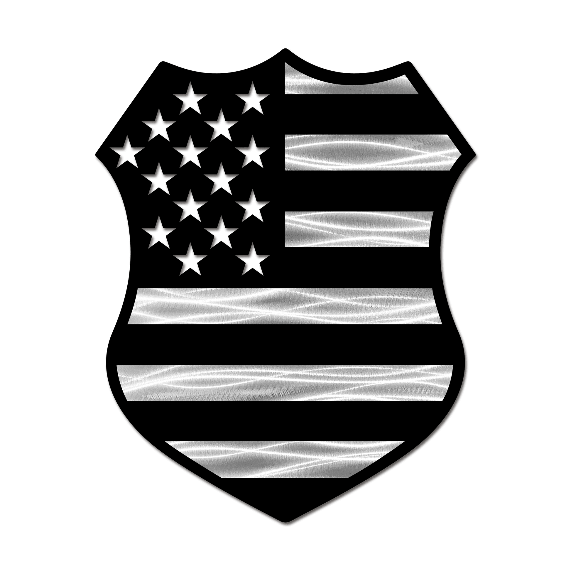 American Flag Police Shield Custom Plaque