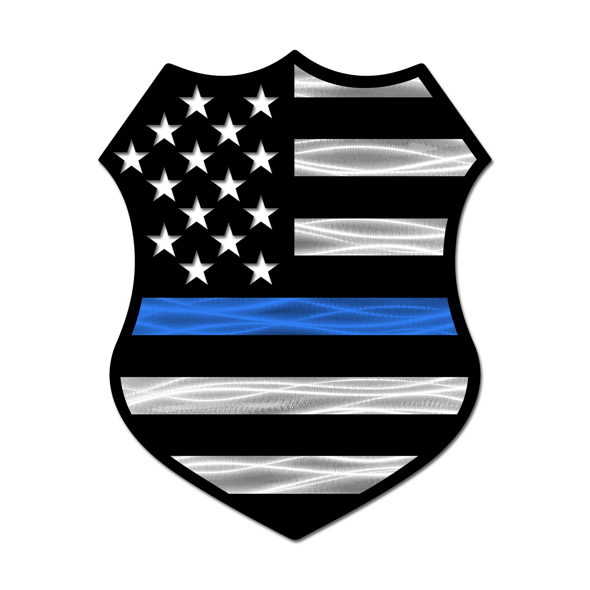 American Flag Police Shield Custom Plaque