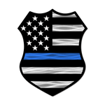 American Flag Police Shield Custom Plaque