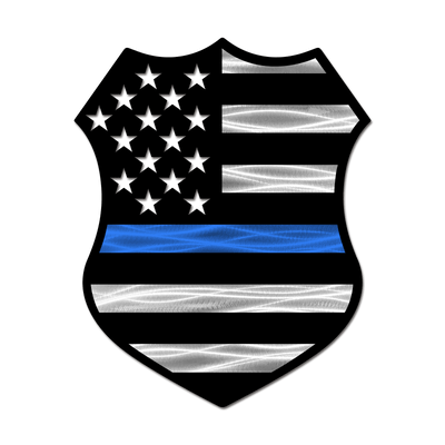 American Flag Police Shield - In Stock