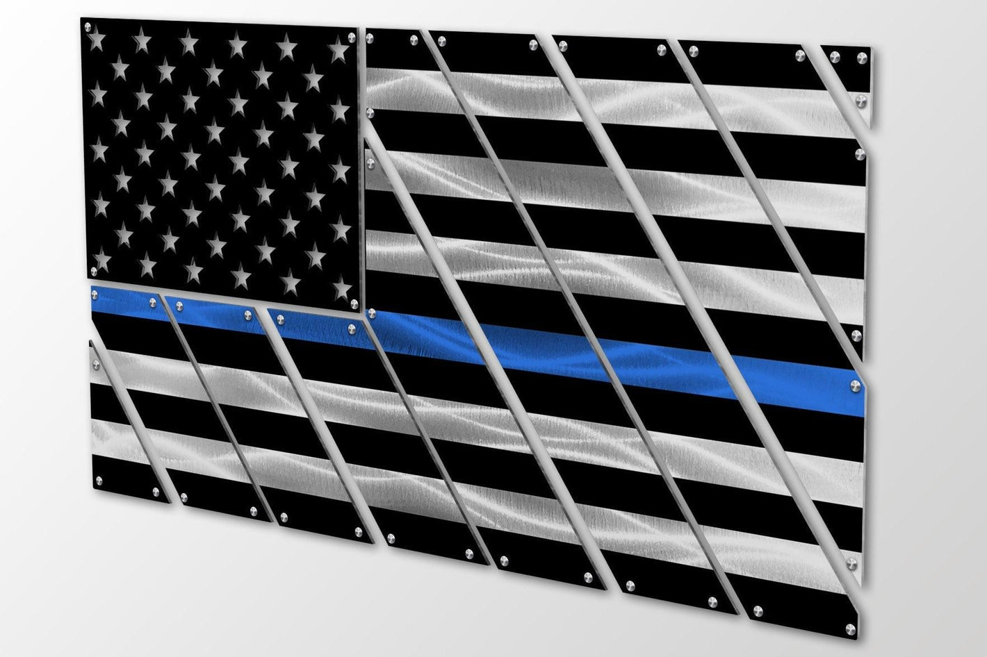 Flags - Police Thin Blue Line Multi-Panel Metal American Flag