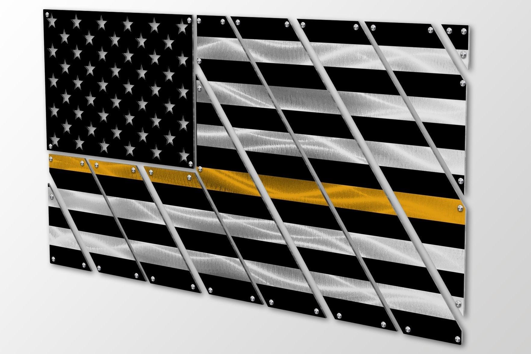 Flags - Police Thin Blue Line Multi-Panel Metal American Flag Gift