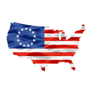 Flag - Betsy Ross USA Map Flag - In Stock