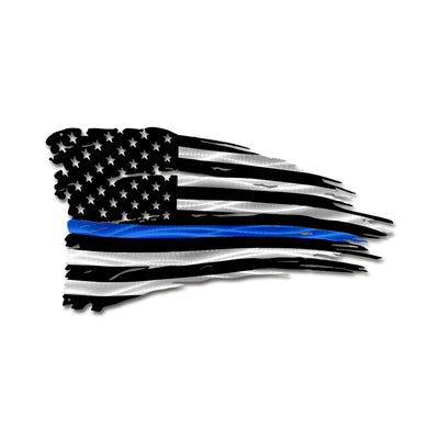 Flag - Police Thin Blue Line Distressed American Battle Flag