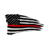 Distressed American Battle Flag - Thin Red Line - Fire