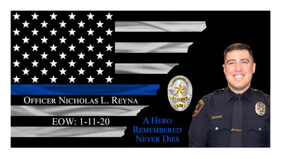 Flag - Officer Nicholas L. Reyna Of The Lubbock Police Department Memorial Thin Blue Line