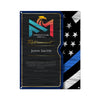 Carbon Fiber Portfolio Retirement Plaque - Thin Blue Line - LEO/Police