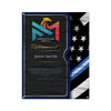 Carbon Fiber Portfolio Retirement Plaque - Thin Blue/Silver/Blue - EMS