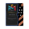 Police Thin Blue Line Fiber Portfolio Retirement Plaque - Copper/Black