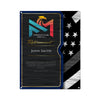 Police Thin Blue Line Fiber Portfolio Retirement Plaque - Thin Grey Line - Corrections