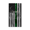 Military Ghost Eagle Vertical American Flag - Thin Green Line - Military