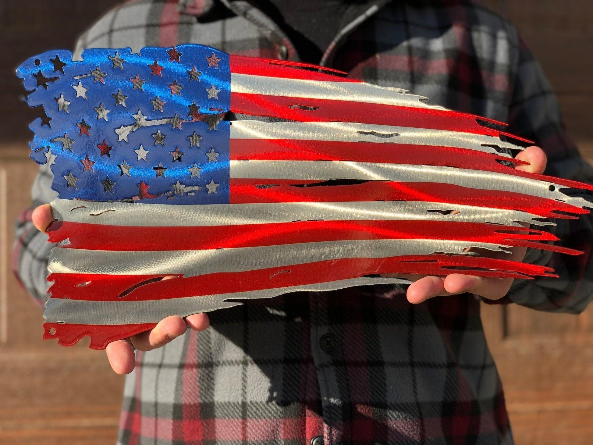 Flag - Thin Blue Line Distressed American Battle Flag Gift