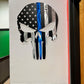 Flag - Police Thin Blue Line Punisher Skull American Flag