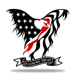 Flag - Firefighter In God We Trust Eagle