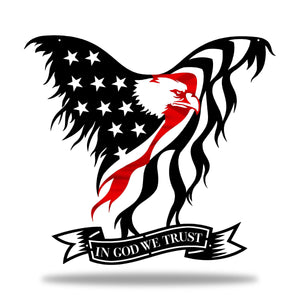 Flag - Firefighter In God We Trust Eagle Gift