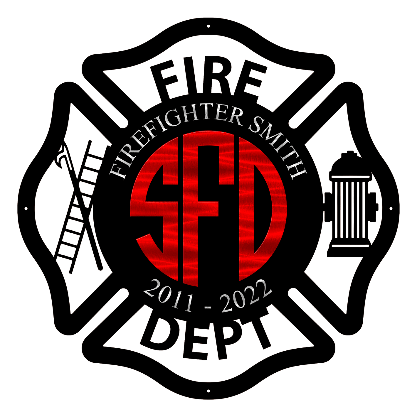 Flag - Personalized Firefighter Maltese Cross Cutout
