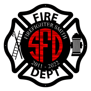 Flag - Personalized Firefighter Maltese Cross Gift