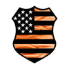 American Flag Police Shield Gift - Black/Copper