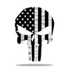Police Thin Blue Line Punisher Skull American Flag - Black/Silver
