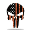 Police Thin Blue Line Punisher Skull American Flag - Black/Copper