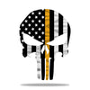 Police Thin Blue Line Punisher Skull American Flag Gift - Thin Gold Line - Dispatch