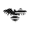 Firefighter Rising Eagle American Flag Gift - Black/Silver