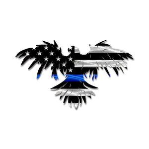 Flag - Police Thin Blue Line Rising Eagle American Flag