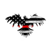 Rising Eagle American Flag - Thin Red Line - Fire
