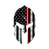 Firefighter Spartan Helmet American Flag - Thin Red/Silver/Red - Medical