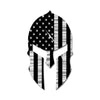 Police Thin Blue Line Spartan Helmet American Flag Gift - Black/Silver