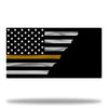 Police Thin Blue Line Personalized American Split Flag - Thin Gold Line - Dispatch