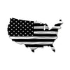 USA Map Flag - Black/Silver