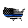 USA Map Flag - Thin Blue Line - LEO/Police
