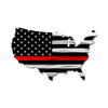 USA Map Flag - Thin Red Line - Fire