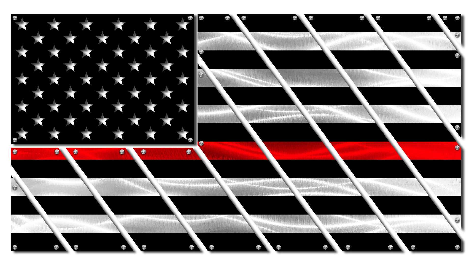 Flags - Police Thin Blue Line Multi-Panel Metal American Flag